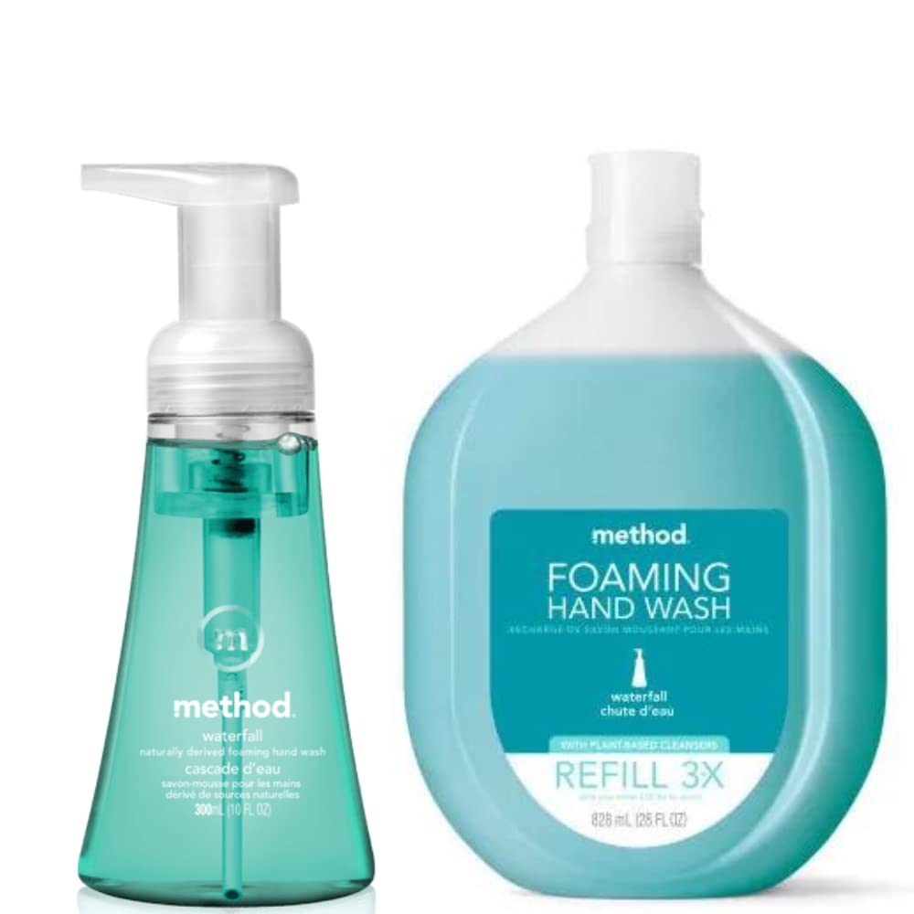 Method Foaming Hand Soap, Waterfall Scent, Set Includes 28 Oz. Refill