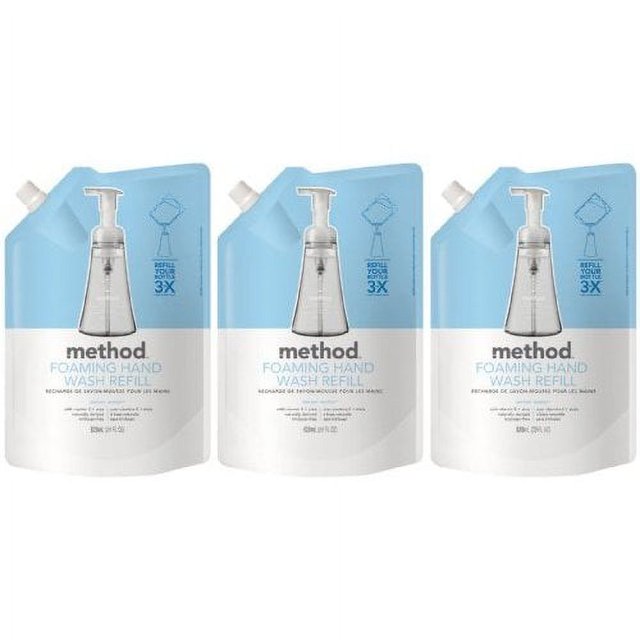 Method Foaming Hand Wash Refill Pouch, Sweet Water, 28oz, 3pk