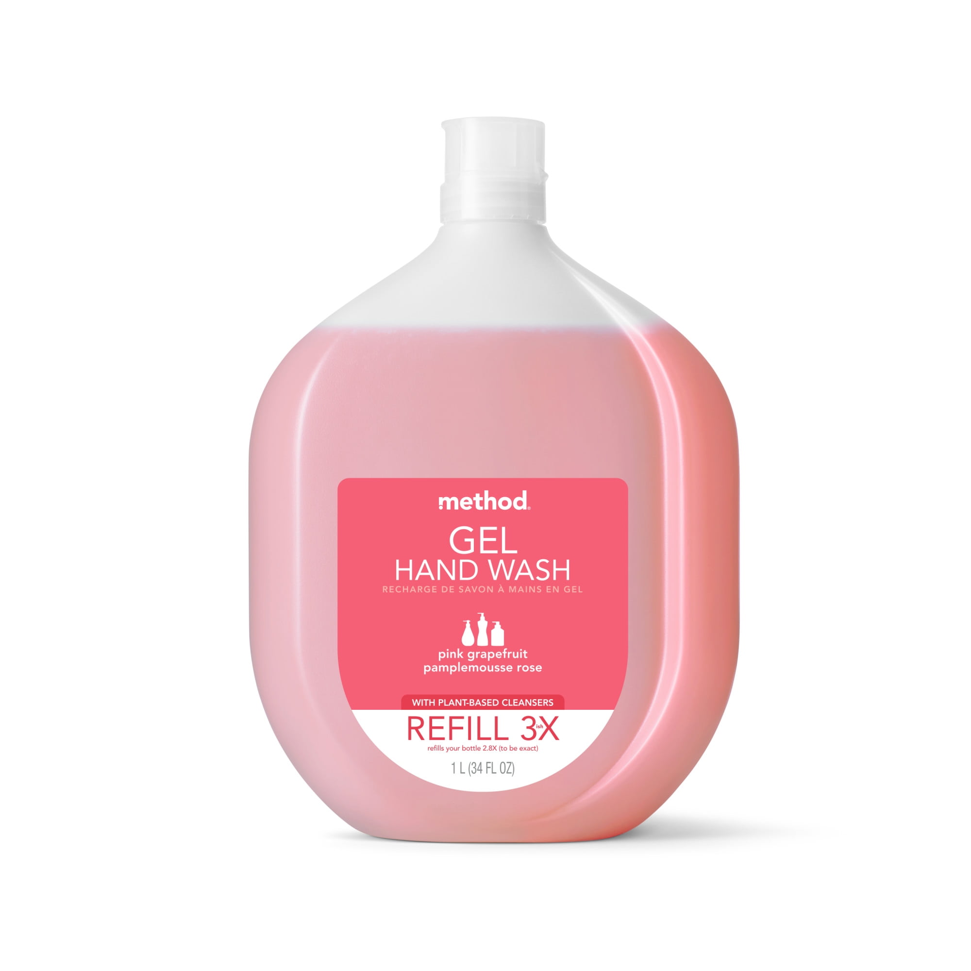 Method Gel Hand Soap, Refill, Pink Grapefruit, 34 oz