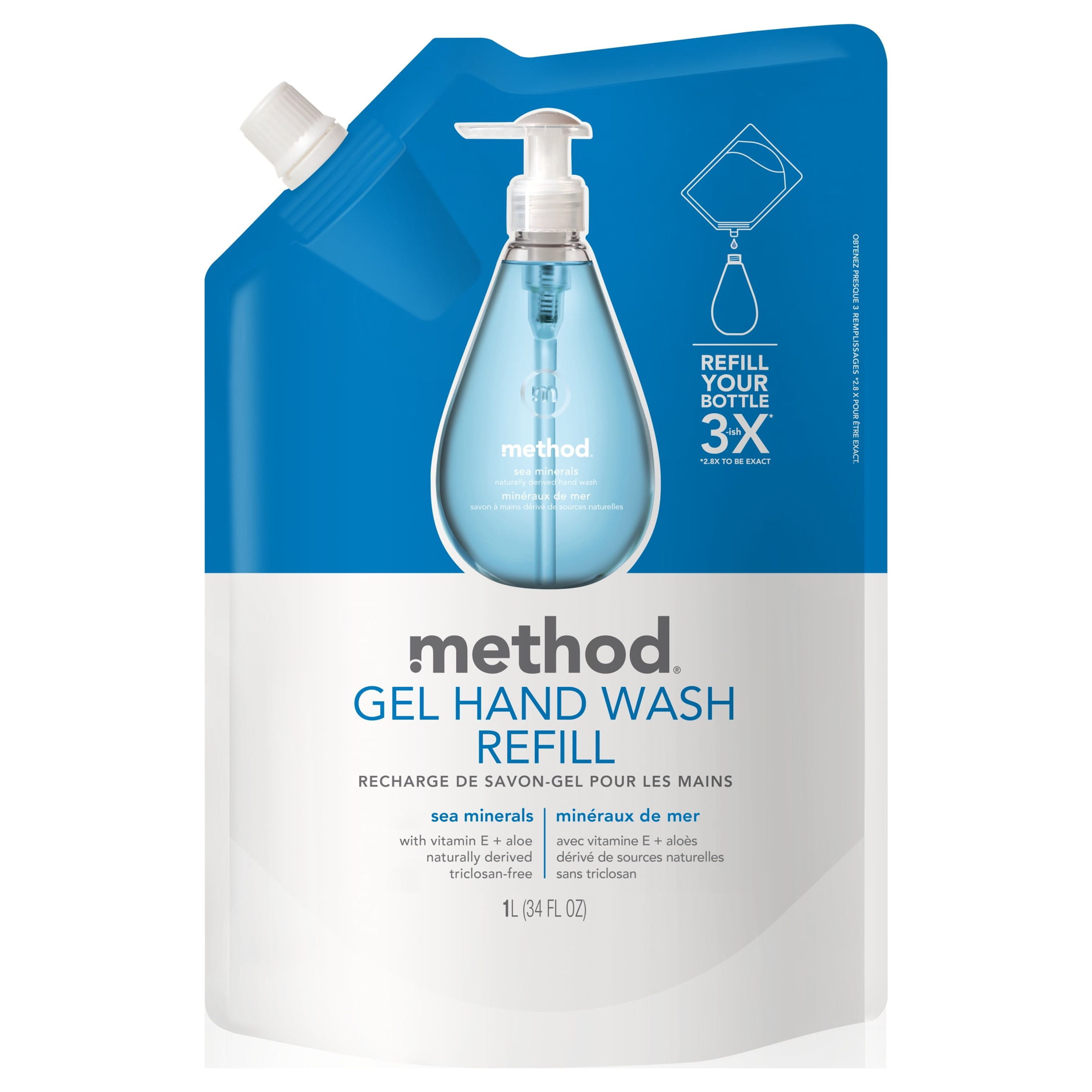Method Gel Hand Soap Refill, Sea Minerals, 34 Ounce