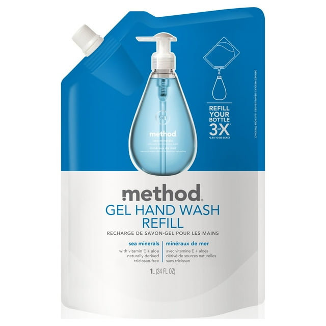 Method Gel Hand Soap Refill, Sea Minerals, 34 Ounce