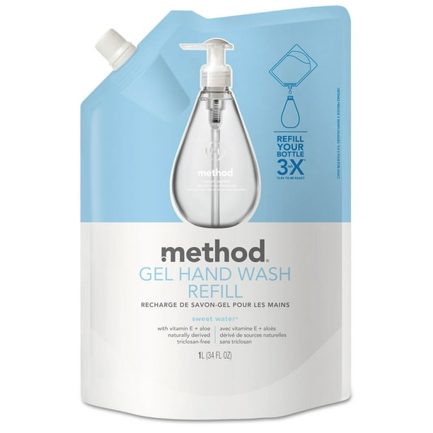 Method Gel Hand Soap Refill, Sweet Water, 34 Ounce