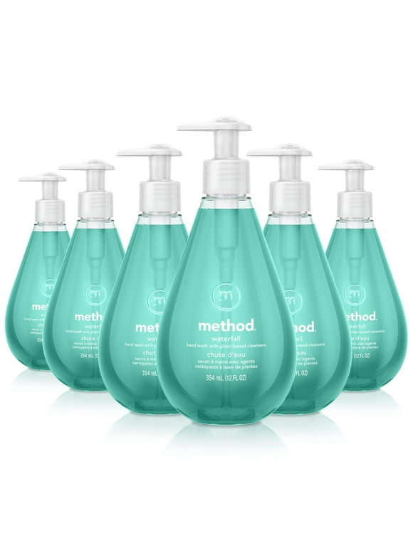 Method Gel Hand Soap, Waterfall, Biodegradable Formula, 12 Fl Oz (Pack of 6)