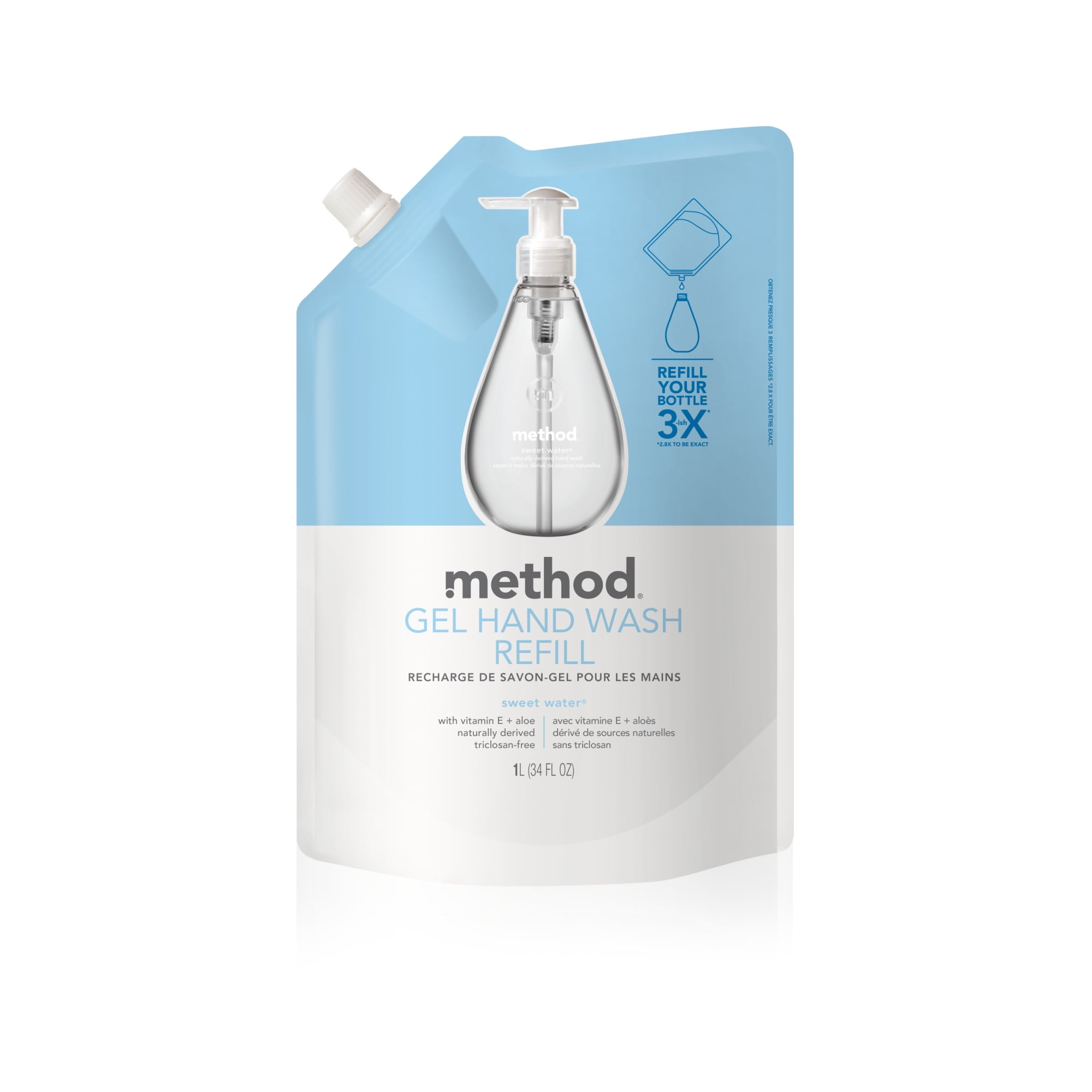 Method Gel Hand Soap Refill, Sweet Water, 34 Ounce