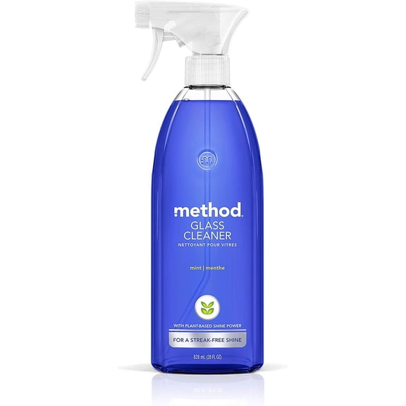 Method Glass Cleaner Mint Spray - Non Toxic Ammonia Free Streak Free - 28 oz