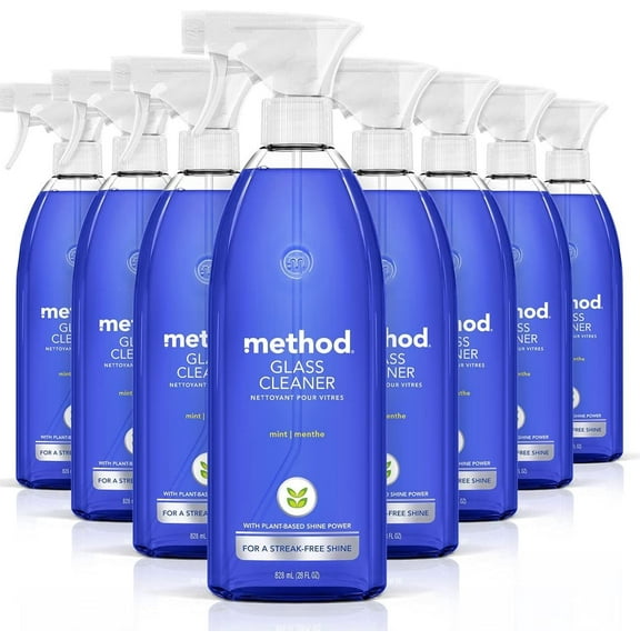 Method Glass Cleaner, Mint, 28 Ounces, 8 pack, Packaging May Vary