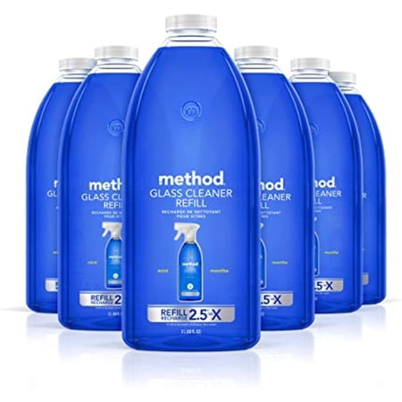 Method Glass Cleaner Refill, Mint, 68 Ounces, 6 Pack, Packaging May Vary