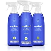 Method Glass Cleaner Spray, Mint, Ammonia Free & Plant-Based Solution, Mirror & Window Cleaner - Great for Indoor & Outdoor Glass Surfaces, 28 oz Spray Bottles Pack of 3