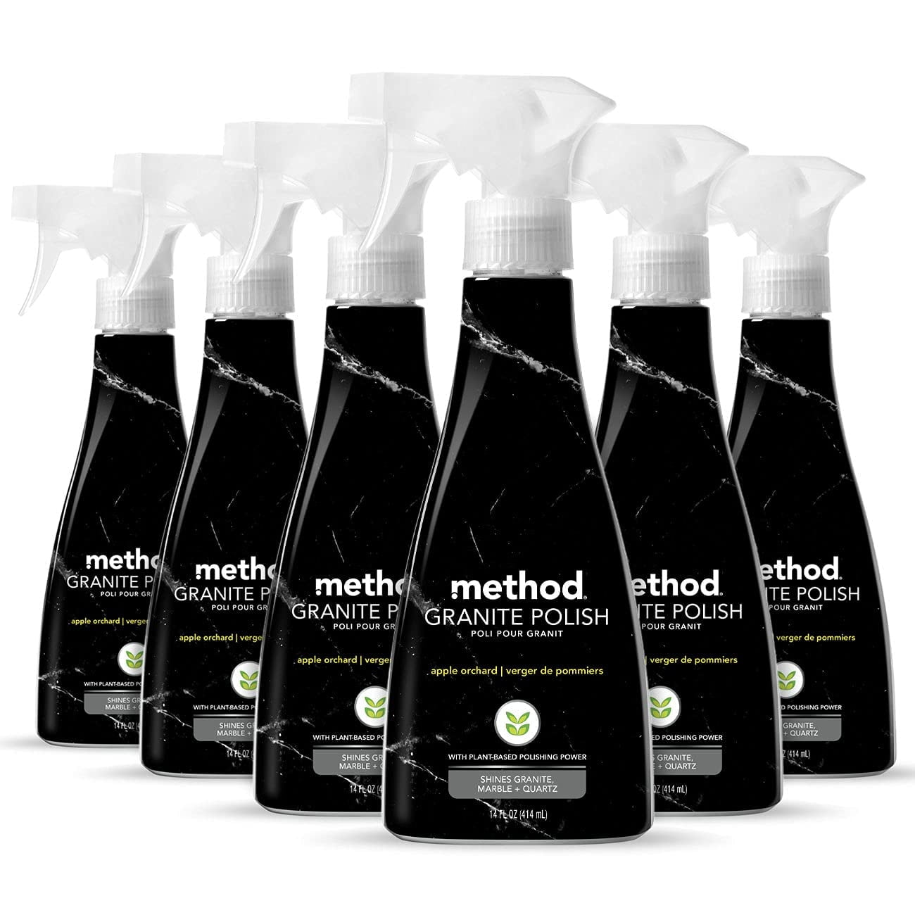 Method Granite Polish, Apple Orchard, Polishes And Shines Granite, Marble And Sealed Stone Surfaces, 14 Oz Spray Bottles (Pack Of 6)