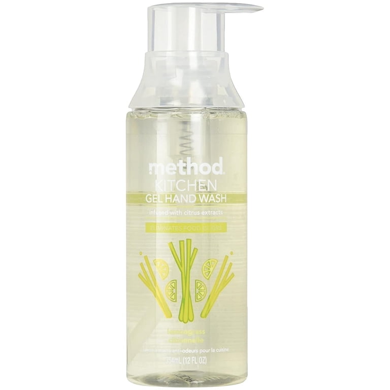 Method Pump Soap, Kitchen Gel Hand Wash, Lemongrass Citronella, 12