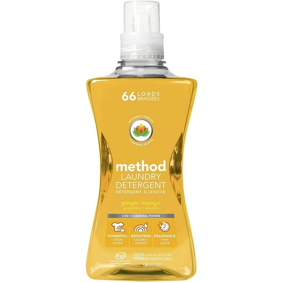 Method Laundry Detergent 66 Loads Ginger Mango 53.5 fl oz Pack of 3