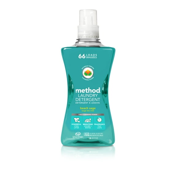 Method Laundry Detergent, Beach Sage, 53.5 fl oz, 66 Loads