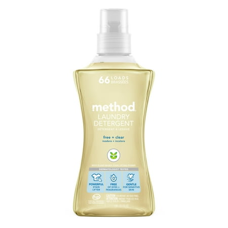 Method Laundry Detergent, Free + Clear, 53.5 Fluid fl oz, 66 Loads
