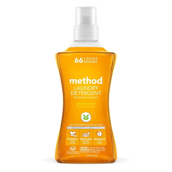 Method Laundry Detergent, Ginger Mango, 53.5 fl oz, 66 Loads