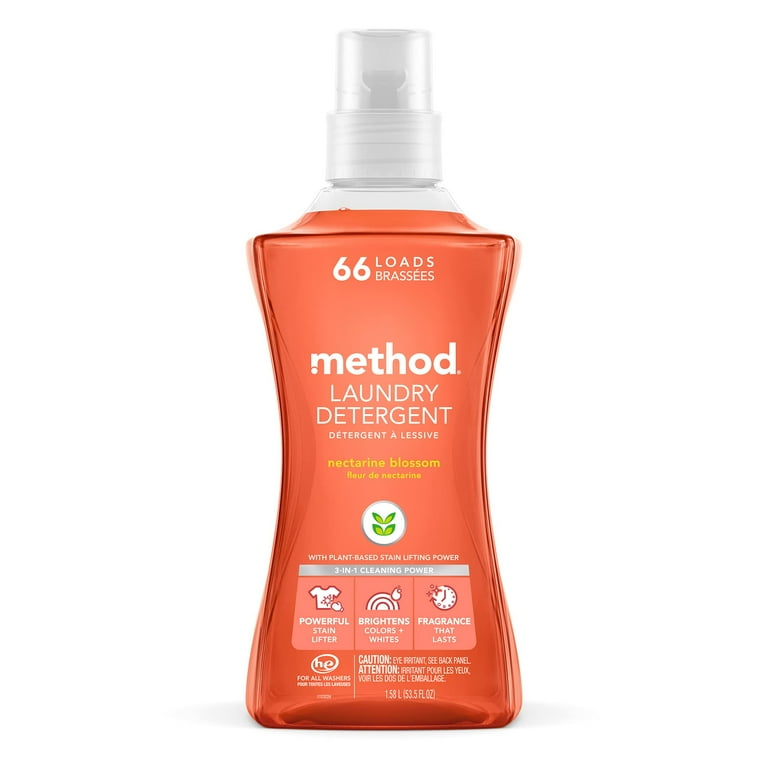 Method Laundry Detergent, Nectarine Blossom, 53.5 Ounces, 66 Loads, 1 Pack, Packaging May Vary - Walmart.com method-laundry-detergent-nectarine-blossom-53-5-ounces-66-loads-1-pack-packaging-may-vary-walmart-com