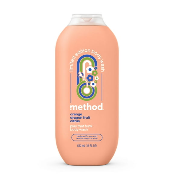 Method Limited Edition Body Wash, Play that Funk - Notes of Orange, Dragon Fruit, and Citrus, 18oz