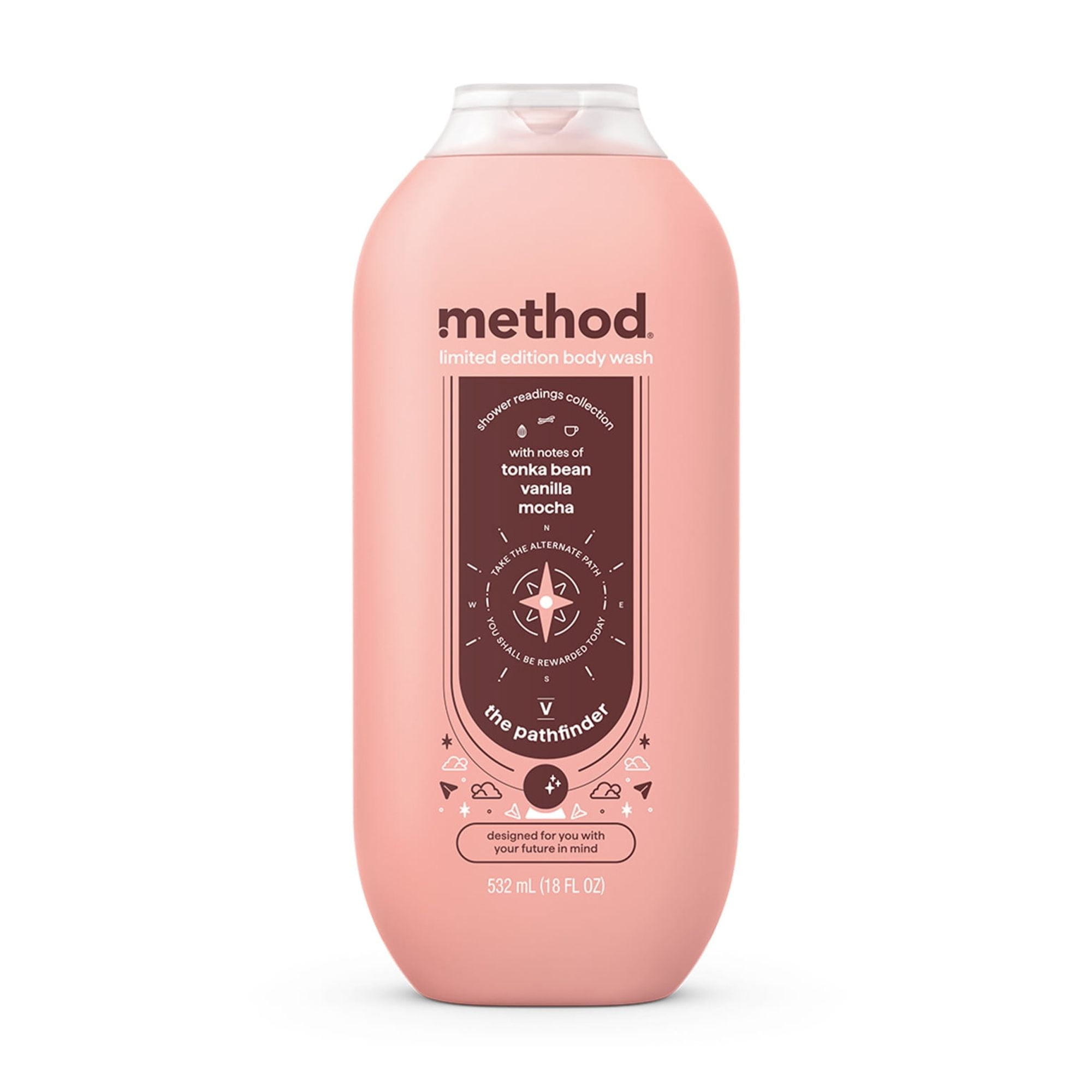Method Limited Edition Shower Readings Body Wash, The Pathfinder, 18oz bottle, with notes of Tonka Bean, Vanilla and Mocha