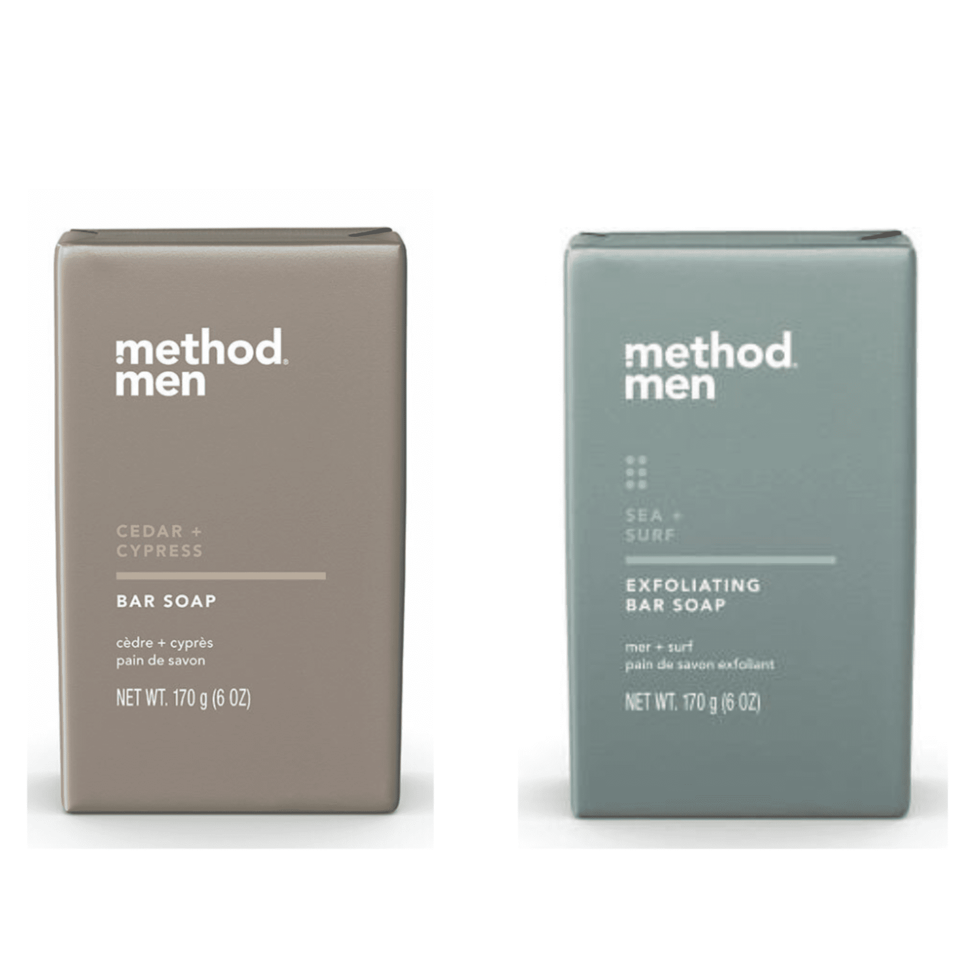 Method Men Bar Soap 6 Ounce Sea And Surf Cedar And Cypress Scents variety Pack Walmart