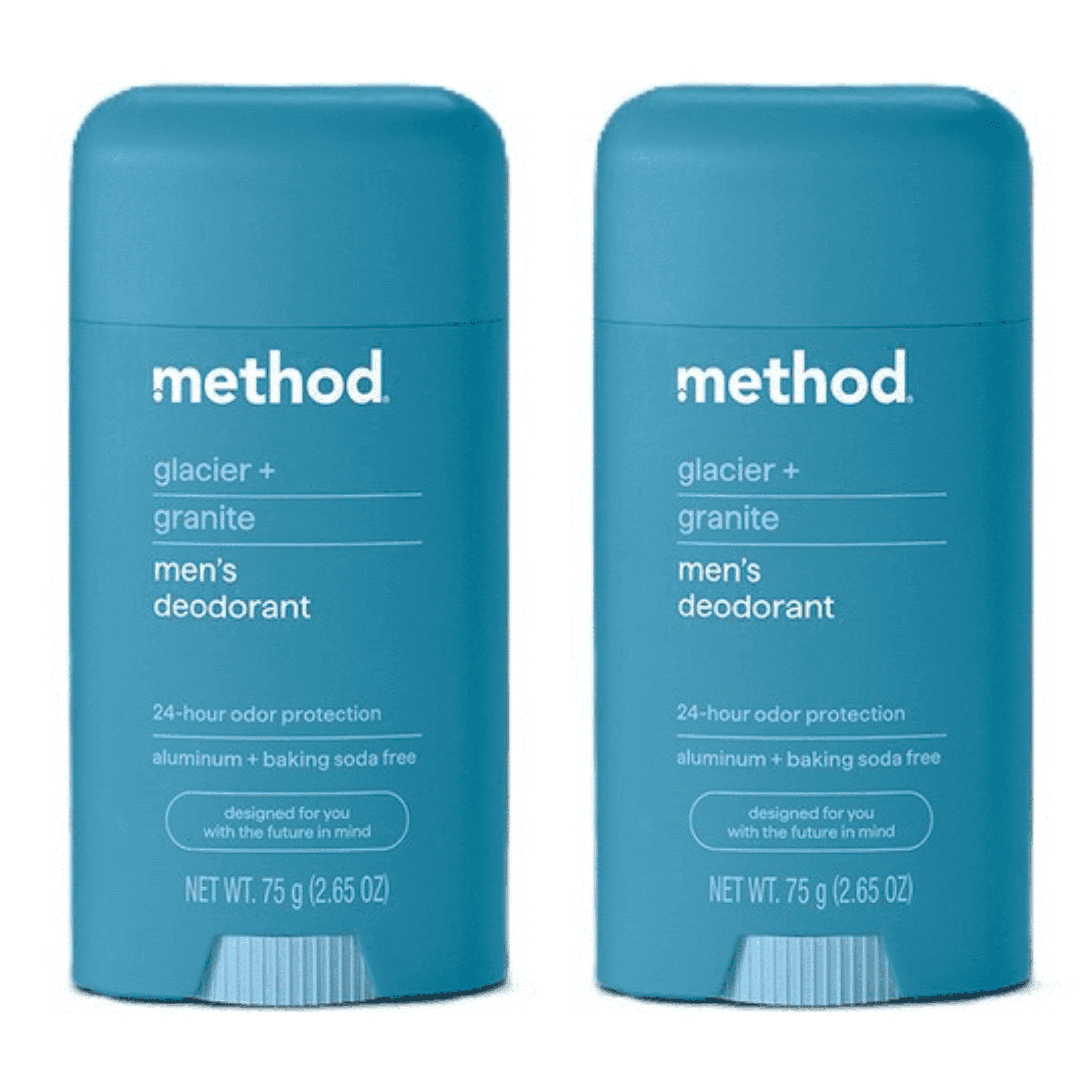 Method Men Deodorant, Glacier + Granite, Aluminum and baking soda free, 24 Hour Odor Protection, 2.65 oz. (2 Pack)