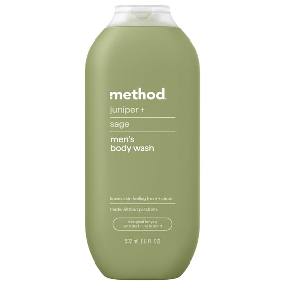 method men's Body Wash, Juniper + Sage - Moisturizes & Cleanses, Made without Parabens or Phthalates, Cruelty-Free, 18 fl oz
