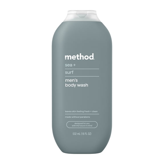 method men's Body Wash, Sea + Surf - Moisturizes & Cleanses, Made without Parabens or Phthalates, Cruelty-Free, 18 fl oz