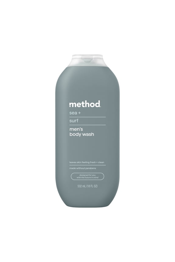 men's Body Wash, Sea + Surf - Moisturizes & Cleanses, Made without Parabens or Phthalates, Cruelty-Free, 18 fl oz