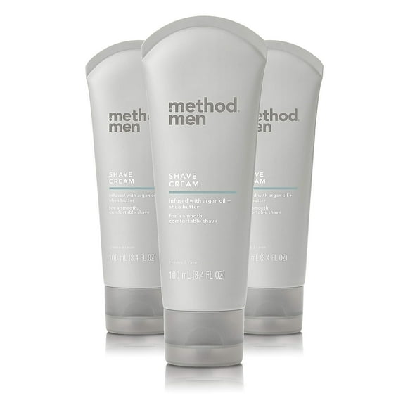 Method Men Shave Cream, Sea + Surf, 3.4 Ounces, 3 pack