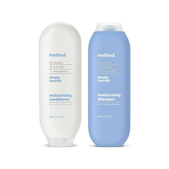Method Moisturizing Shampoo + Conditioner, Simply Nourish (Variety Pack)