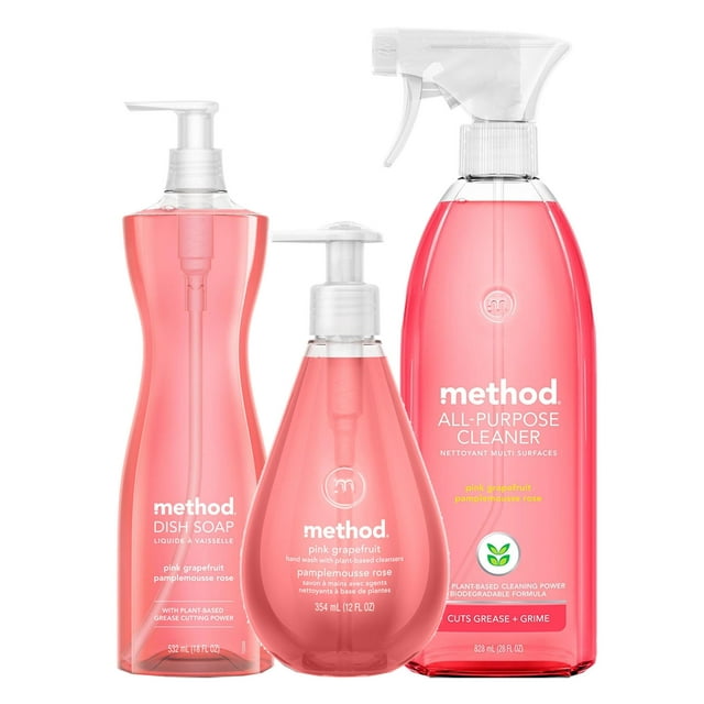 Method Pink Grapefruit Variety Pack Includes Dish Soap Hand Soap and