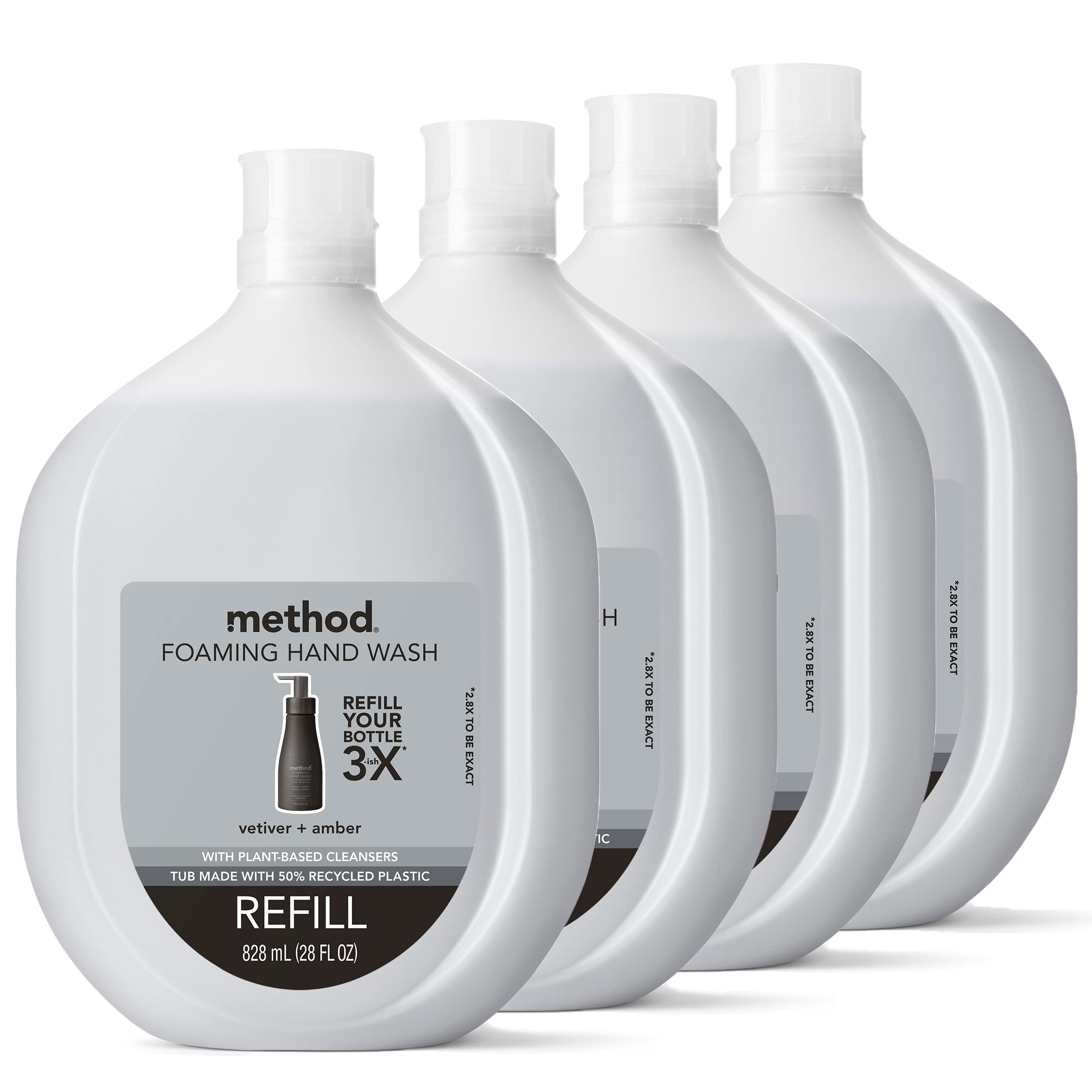 Method Premium Foaming Hand Wash Refill, Vetiver + Amber, Recyclable
