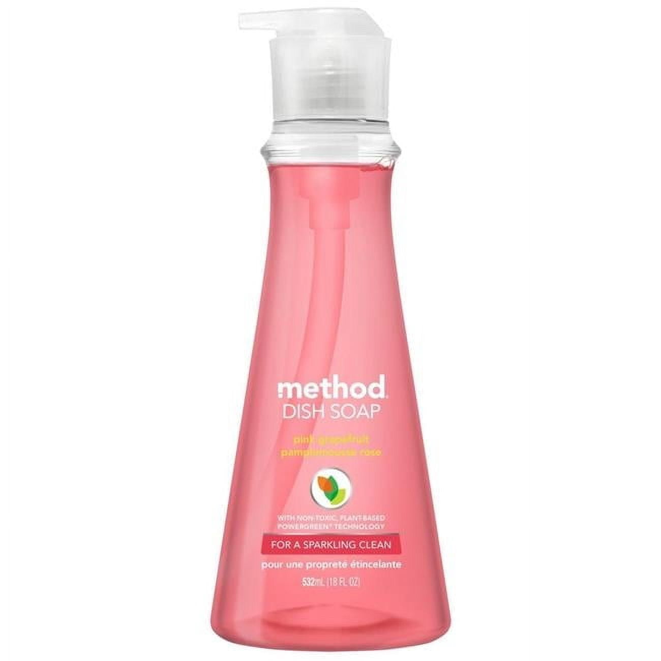 Method Products  18 fl oz Dish Soap Pump, Pink Grapefruit pack of 6