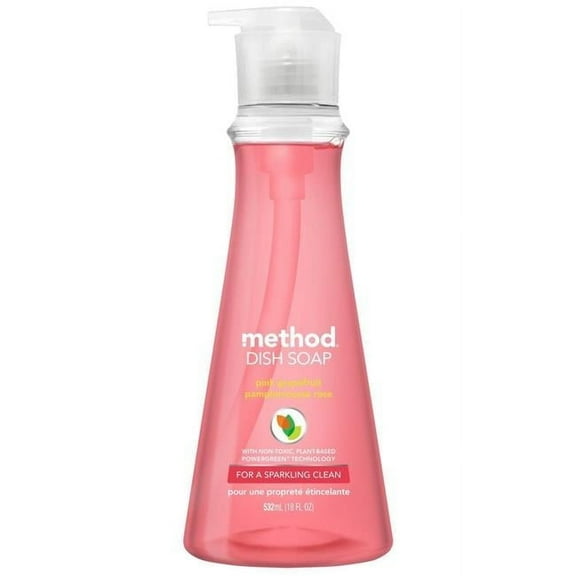Method Products 18 fl oz Dish Soap Pump, Pink Grapefruit pack of 6