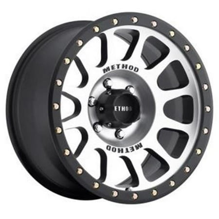 Method Race Wheels 18 x 9 in. NV 6 on 5.5 Bolt Pattern 4.5 in. Back Space -12 Offset - Machined with Black Lip