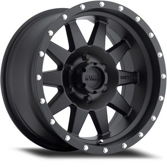 Method Race Wheels MR301 The Standard 17x9 5x127 -12et 94mm Matte Black Wheel Fits select: 2015-2019,2021 JEEP WRANGLER UNLIMITED