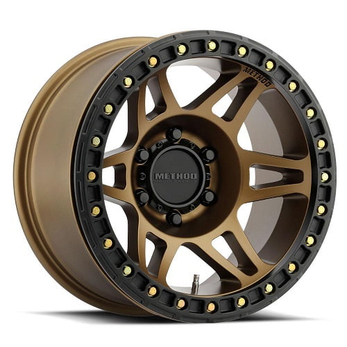 Method Race Wheels mr106 beadlock 17x9 6x139.7 -44et 108mm method bronze wheel Fits select: 2000-2023 CHEVROLET SILVERADO, 2016-2023 TOYOTA TACOMA
