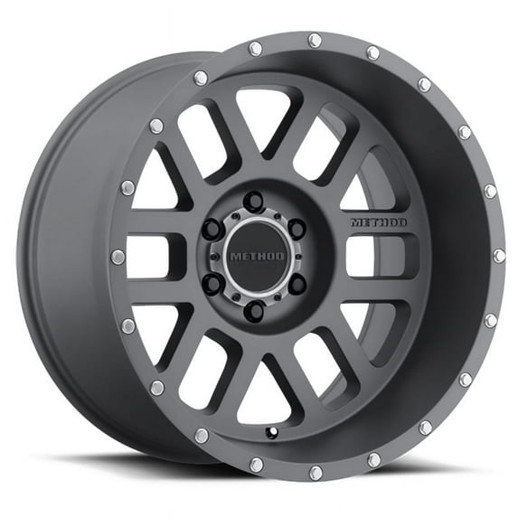 Method Race Wheels mr606 mesh 20x10 5x127 -24et 71.5mm titanium wheel Fits select: 2015-2019,2021 JEEP WRANGLER UNLIMITED