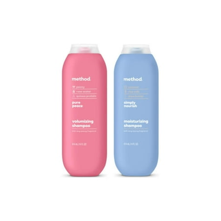 Method Shampoo Simply Nourish and Pure Peace, 14 Fl oz Each (Variety Pack)