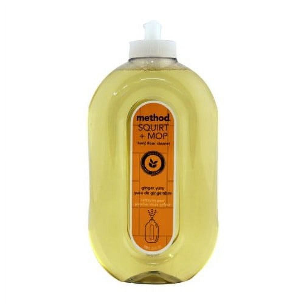 Method Squirt + Mop Hard Floor Cleaner, 25 oz Spray Bottle, Lemon Ginger,  6/Carton (00563CT)