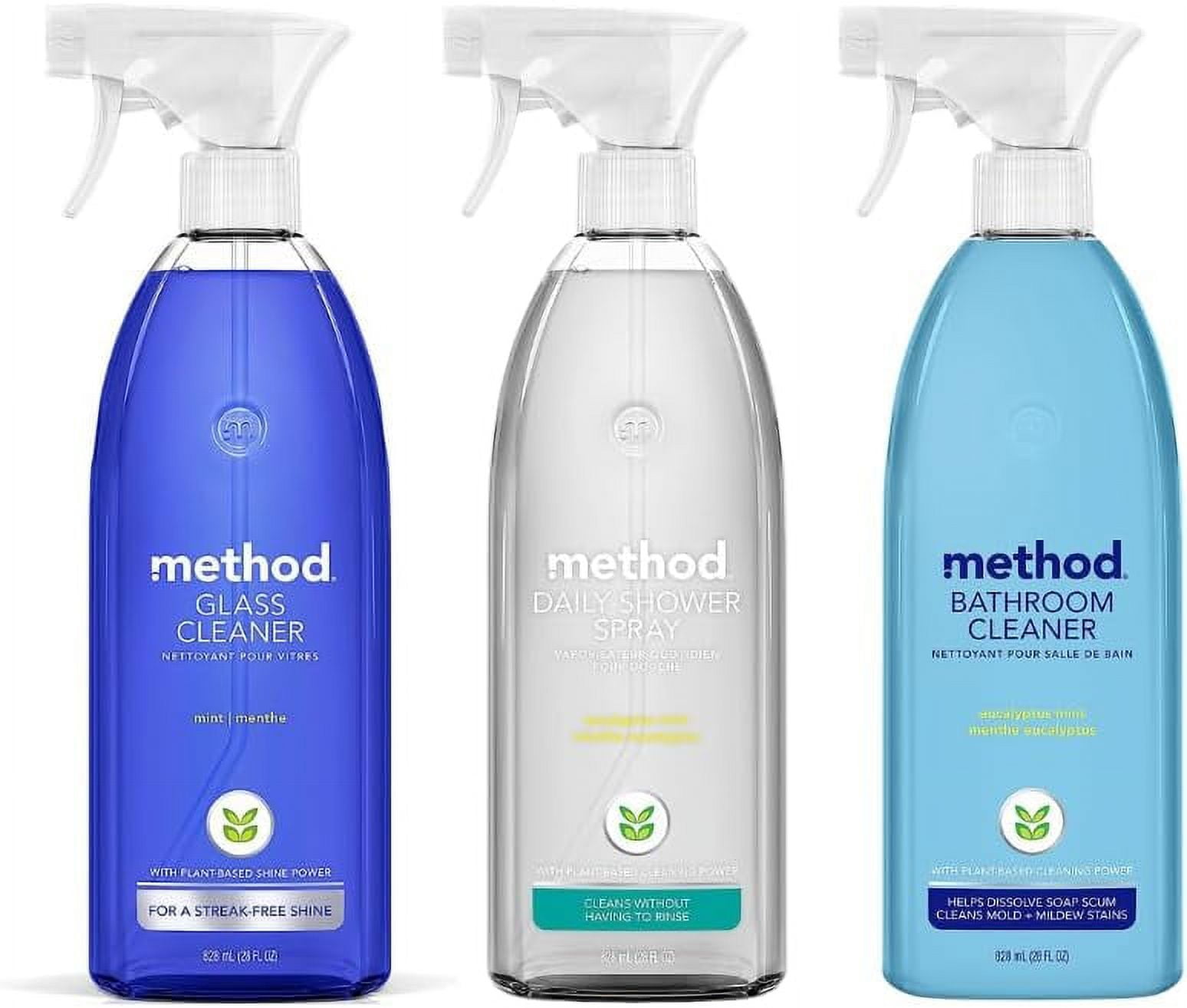 Method Surface Cleaner Variety, 1 Shower Cleaner Eucalyptus Mint, 1 Glass Cleaner Mint, 1 Tun 'n Tile Eucalyptus Mint, 28 oz Each, 1 CT