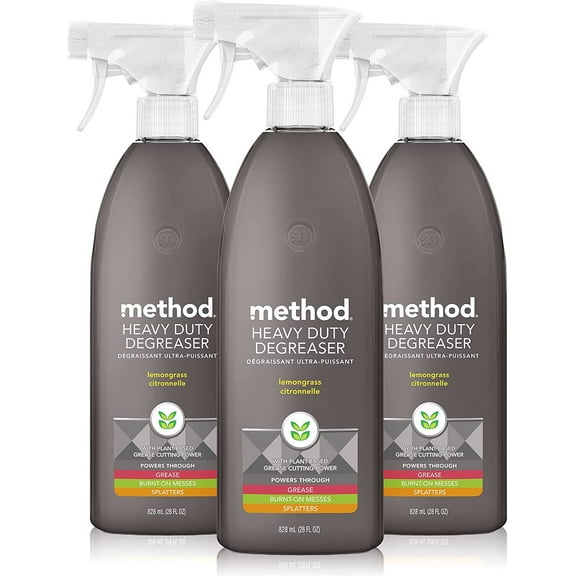 Method Trio Degreaser: Fresh Lemongrass Fragrance, Removes Grease with Ease - Pack of 3