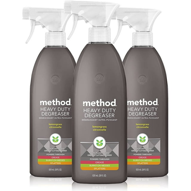 Method Trio Degreaser Fresh Lemongrass Fragrance, Removes Grease with