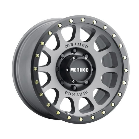 Method Wheels MR30589087818 18 x 9 in. MR305 NV Plus 18 mm Offset 8 x 170 mm Bolt Pattern 130.81 mm Center Bore Titanium Lip Wheel, Matte Black Fits select: 1999-2023 FORD F250