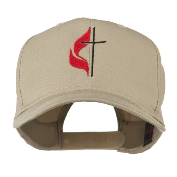 Methodist Church's Cross Embroidered Cap - Khaki OSFM