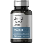 Methyl Folate 1000 mcg | 200 Capsules | Methyl Folate 5-MTHF | by Horbaach