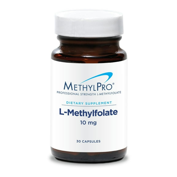 MethylPro 10mg L-Methylfolate - Professional Strength Active Methyl Folate Supplement for Brain Support & Balanced Mood - Gluten-Free Cognitive Supplement with No Fillers (30 Capsules)