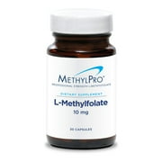 MethylPro 10mg L-Methylfolate - Professional Strength Active Methyl Folate Supplement for Brain Support & Balanced Mood - Gluten-Free Cognitive Supplement with No Fillers 30 Capsules