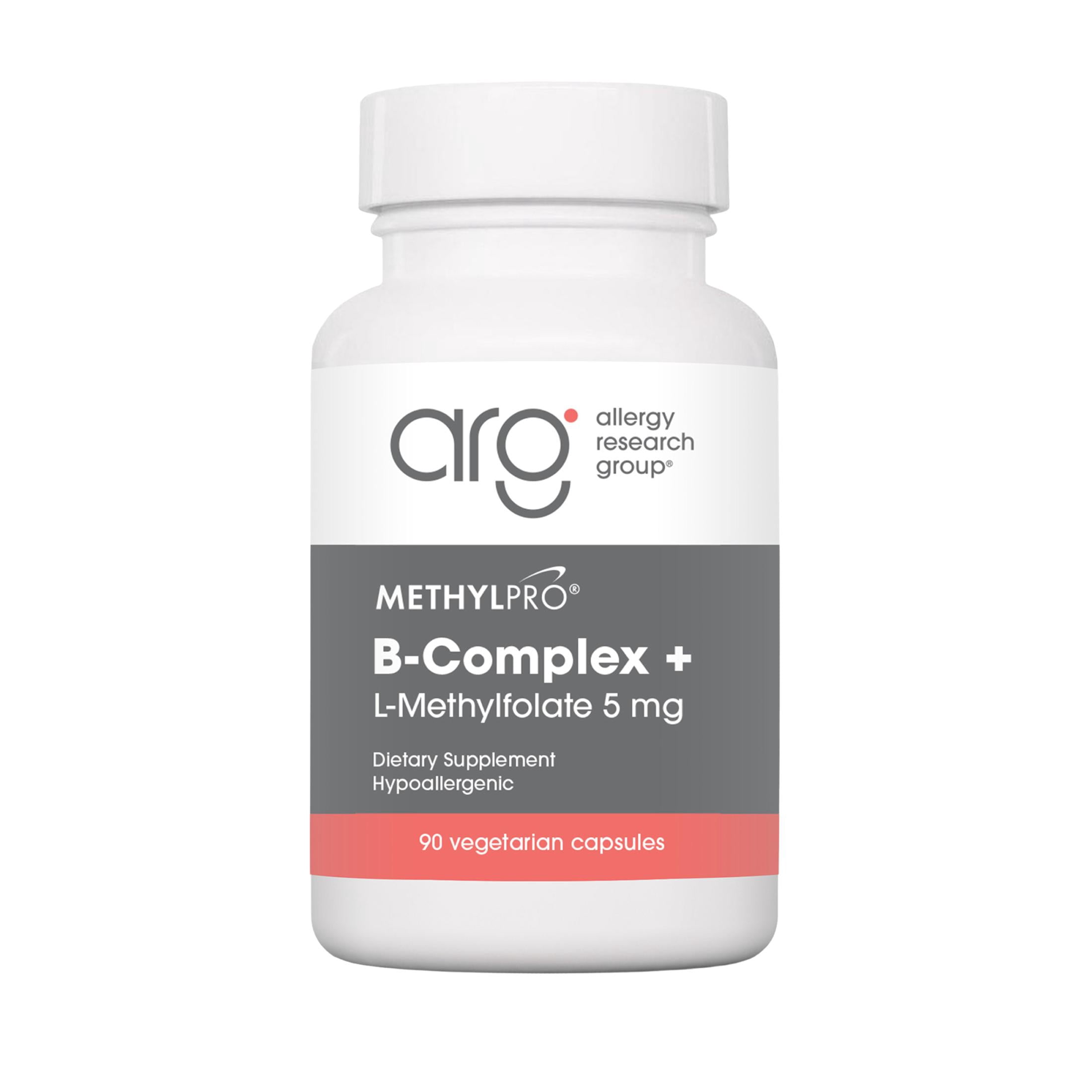 MethylPro B Complex + L-Methylfolate 5 mg - Bioavailable Methylated Vitamin Blend - Supports Energy and Stress - Vegetarian & Hypoallergenic - 90 Servings - 90 Capsules
