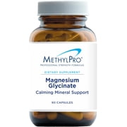 MethylPro Magnesium Glycinate - Delivers 125 mg Magnesium Bisglycinate & 25 mg Vitamin C - Supports Muscle Relaxation, Calm & Restfulness - Gentle, Bioavailable Formula - 90 Servings - 90 Capsules
