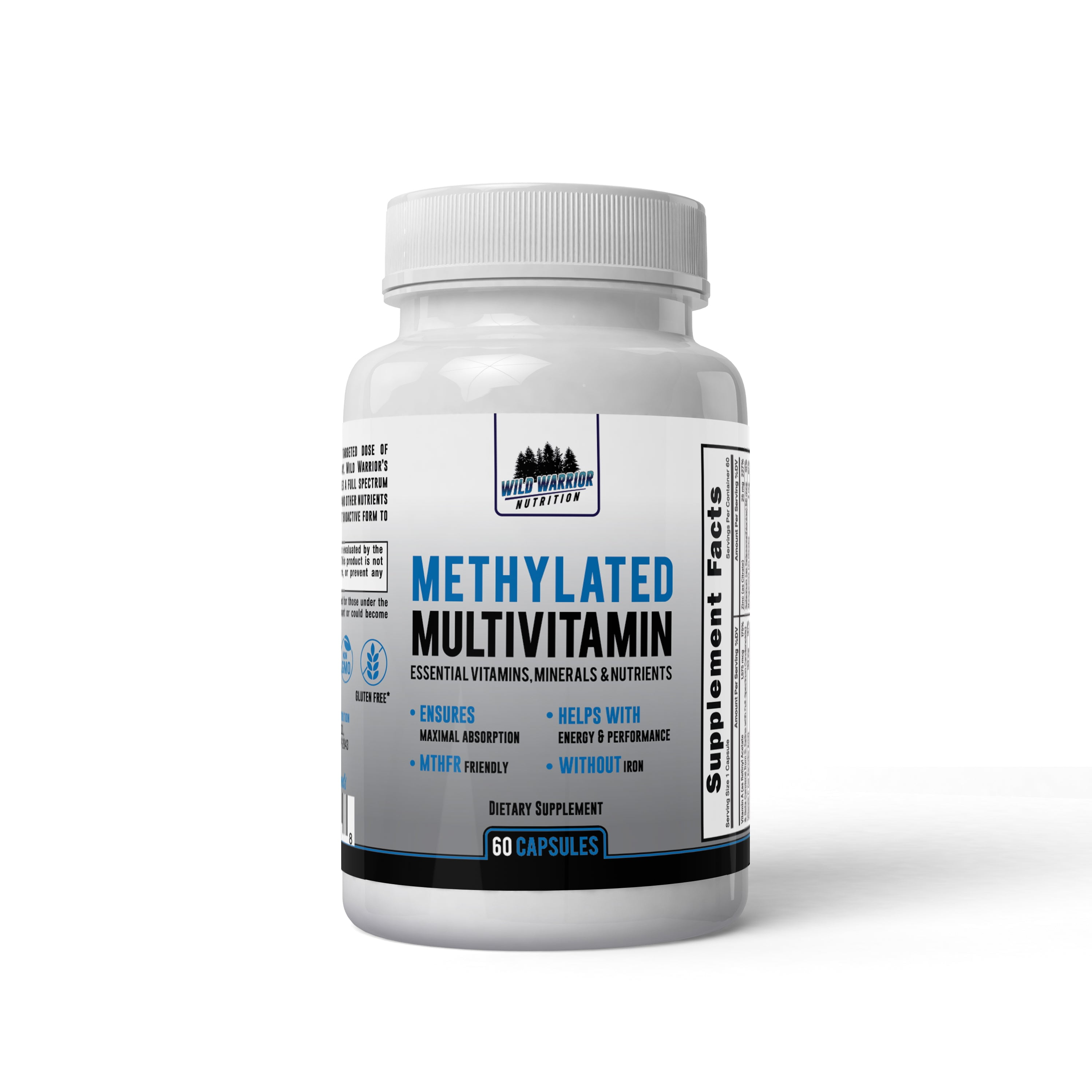 Methylated Multivitamin for Adults IronFree with CoQ10, Active B12, LMethylfolate, Daily