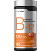 Methylcobalamin B12 Sublingual | 1000mcg | 400 Tablets | Berry Flavor | by Horbaach